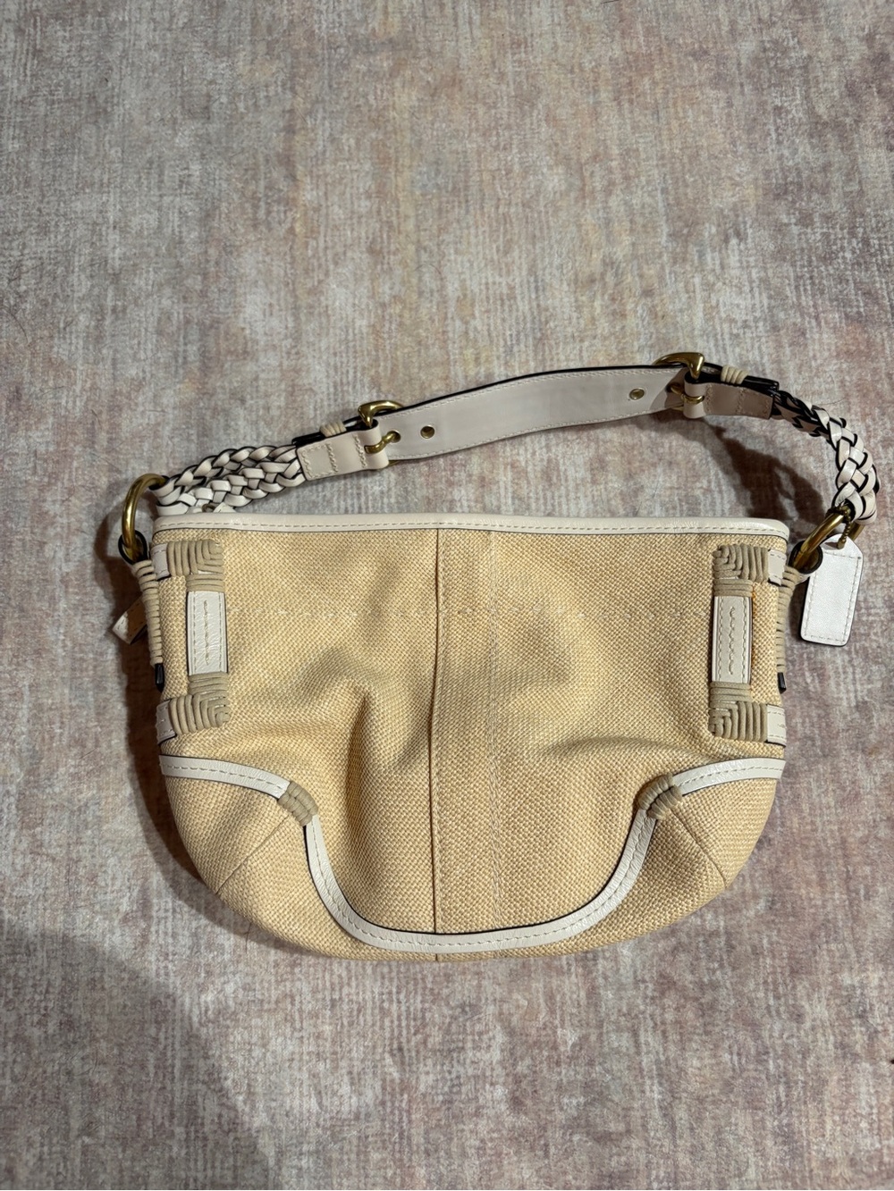 Coach L053‑4710 Braided Leather & Woven Shoulder Bag